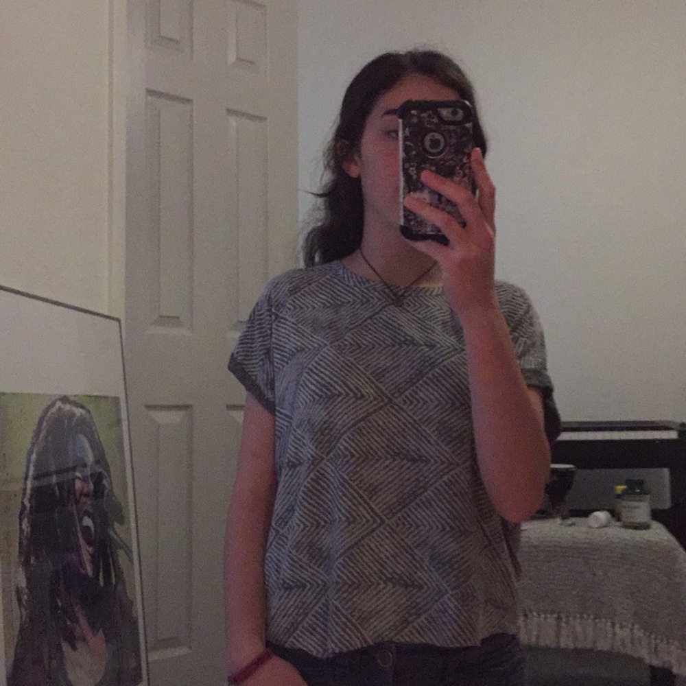 Gray &White Aztec Tee